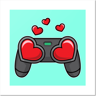 Gamer Lover Heart Valentines Day Posters and Art